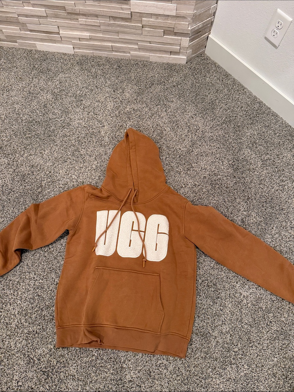 UGG Rust Brown Hoodie with White Logo